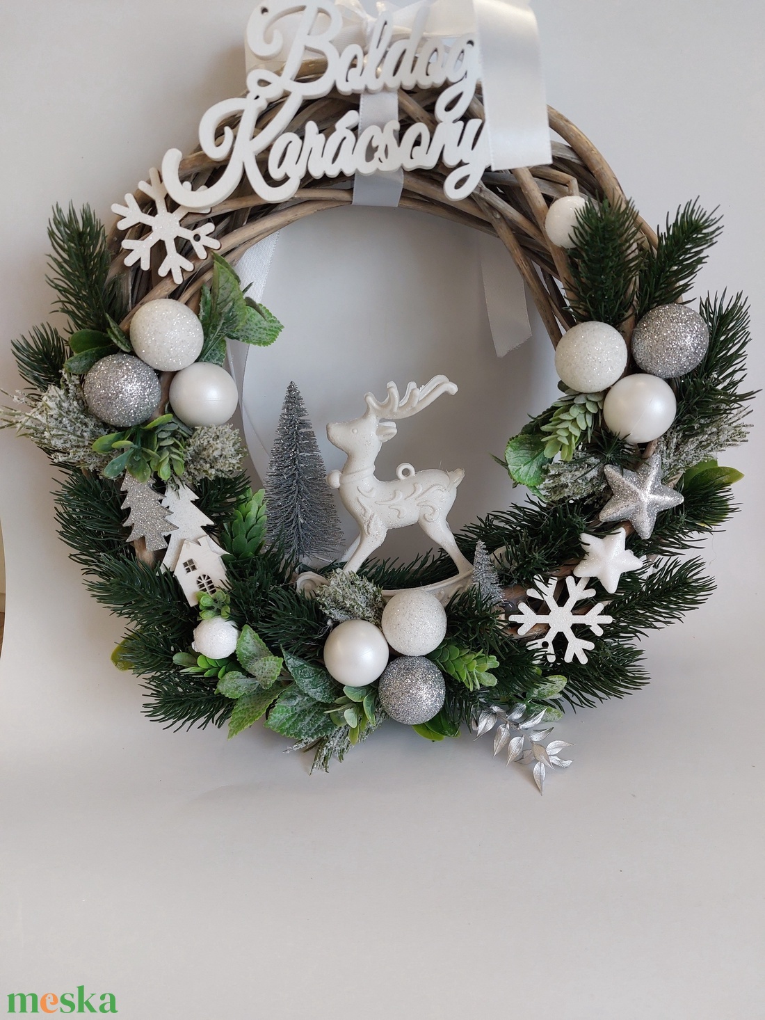 Szarvasos kopogtató - karácsony - karácsonyi lakásdekoráció - karácsonyi ajtódíszek - Meska.hu