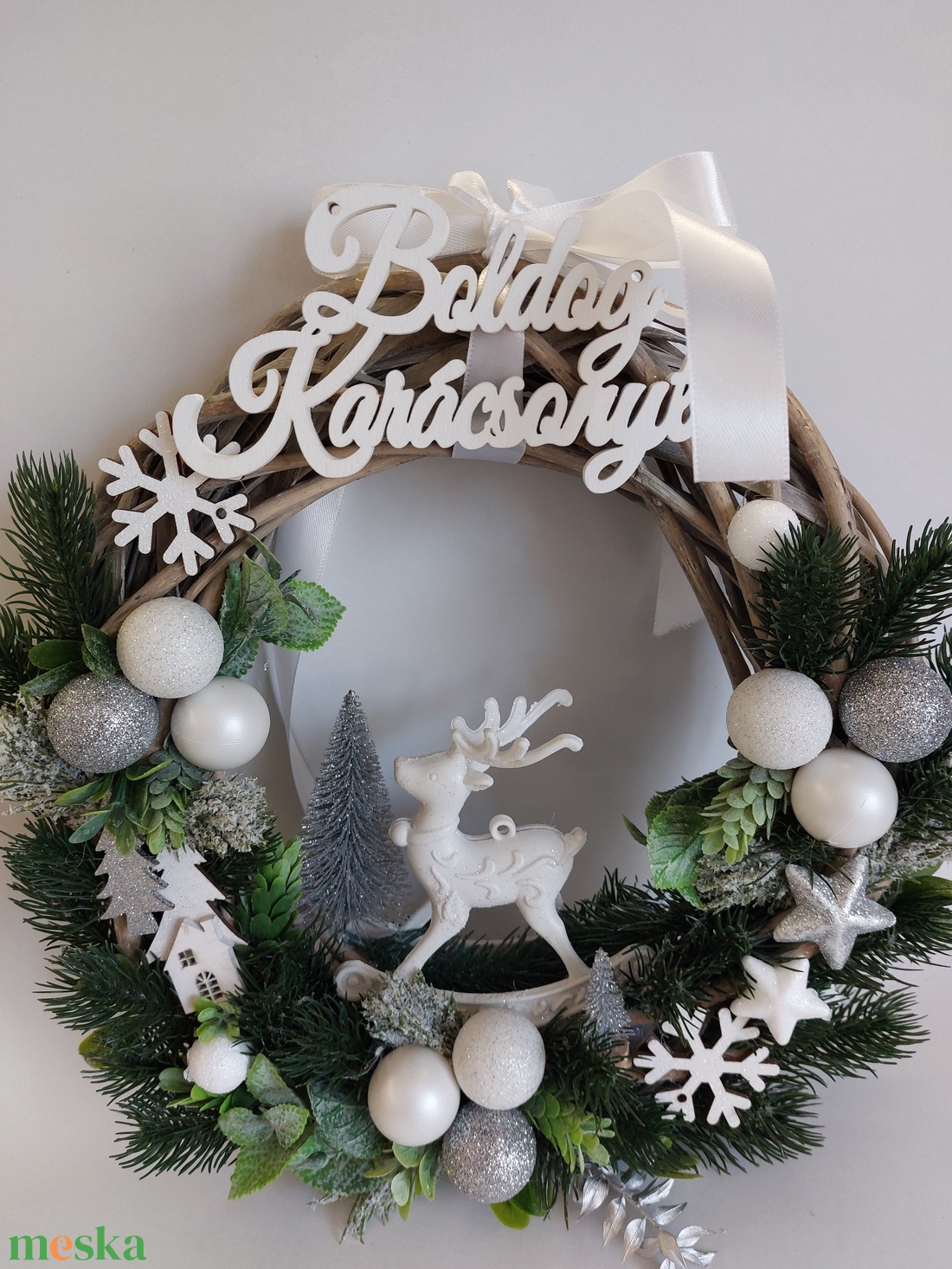 Szarvasos kopogtató - karácsony - karácsonyi lakásdekoráció - karácsonyi ajtódíszek - Meska.hu