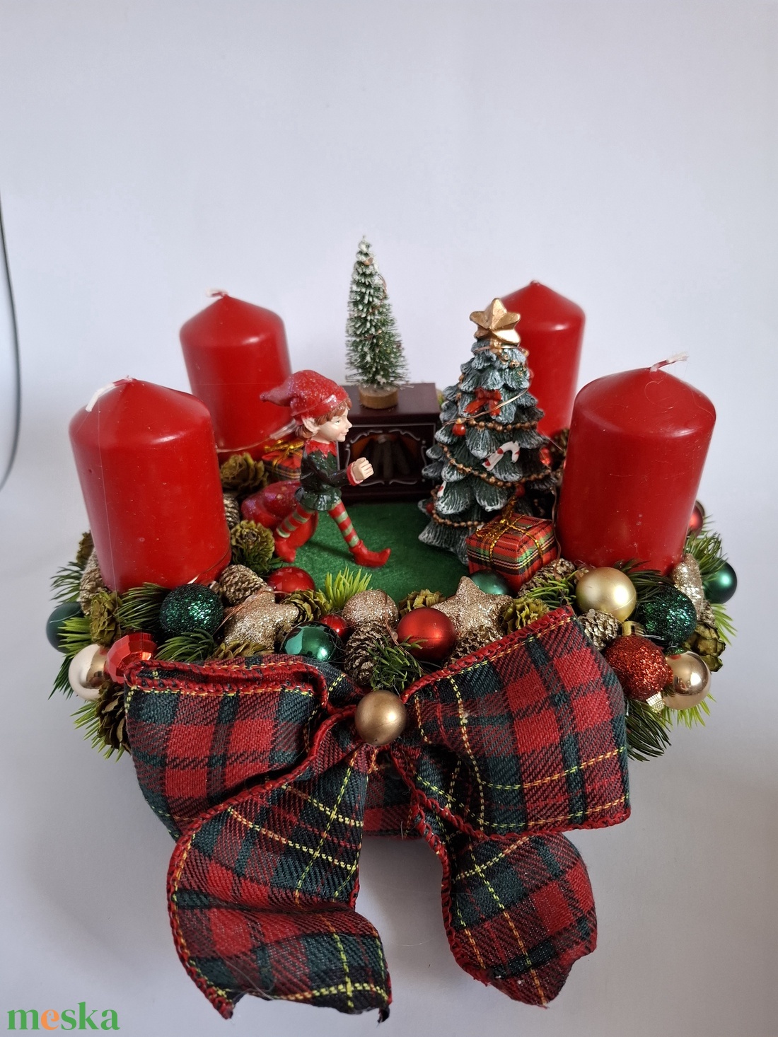 Adventi koszorú Elf manós - karácsony - adventi díszek - adventi koszorú - Meska.hu