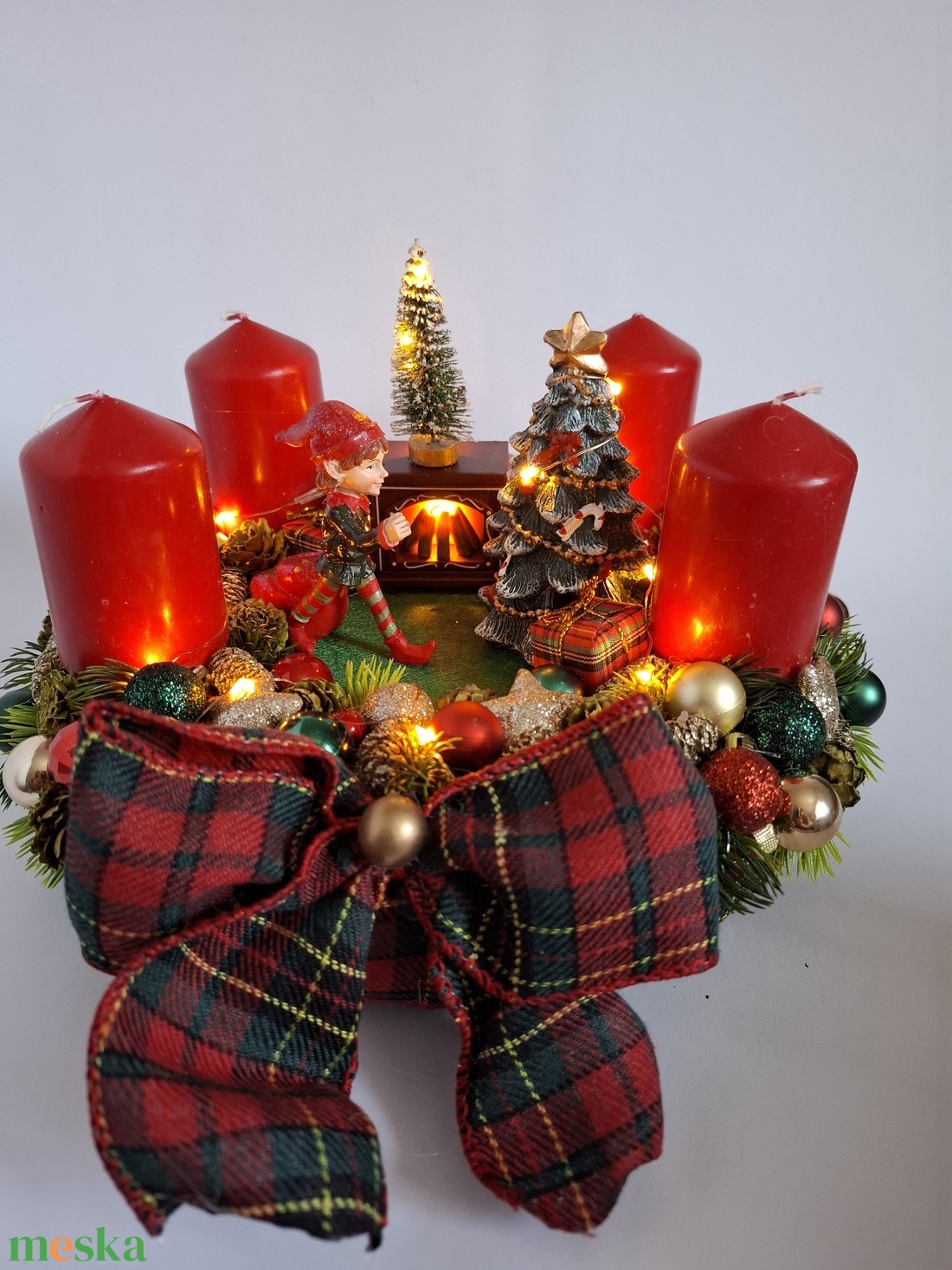 Adventi koszorú Elf manós - karácsony - adventi díszek - adventi koszorú - Meska.hu