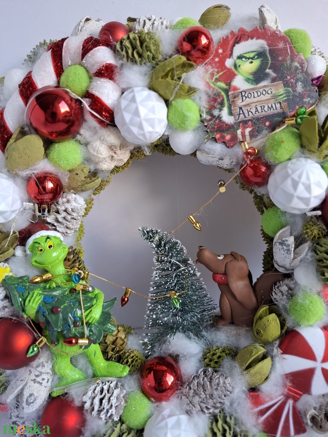 Kopogtató Grincs és Max - karácsony - adventi díszek - adventi ajtódísz - Meska.hu