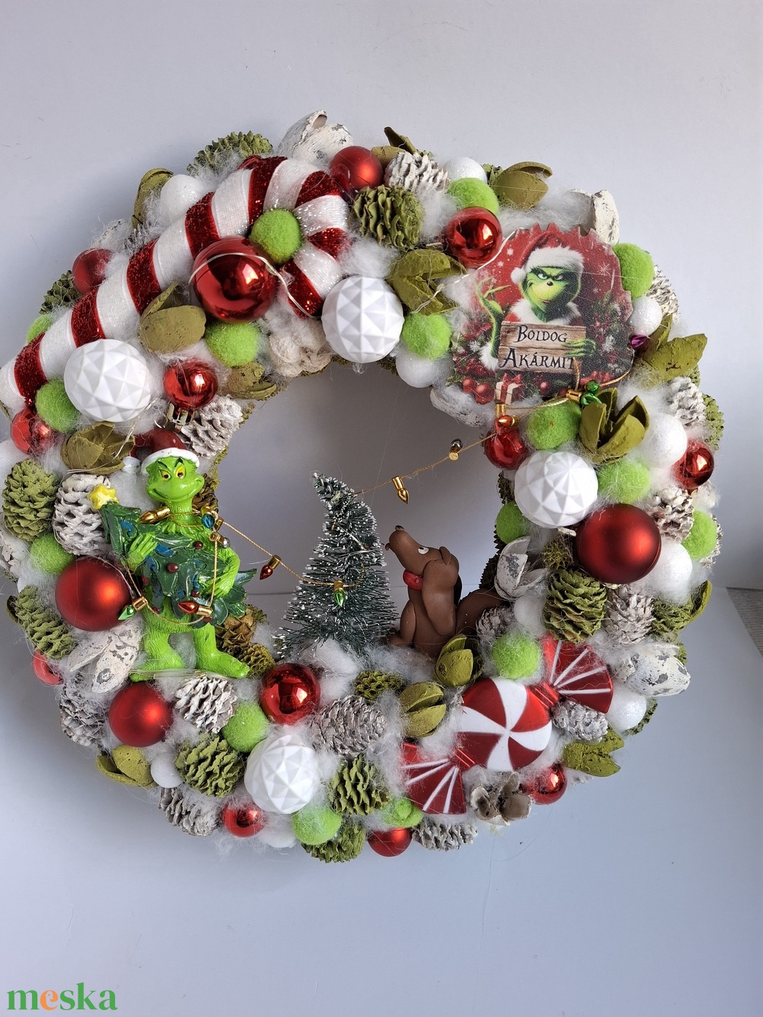 Kopogtató Grincs és Max - karácsony - adventi díszek - adventi ajtódísz - Meska.hu