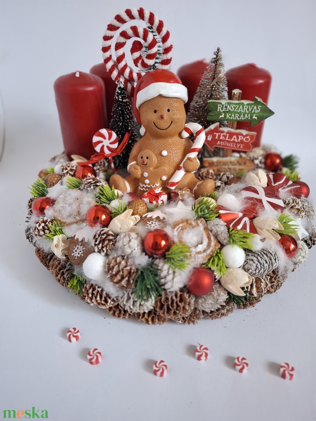 Adventi koszorú mézivel - karácsony - adventi díszek - adventi koszorú - Meska.hu