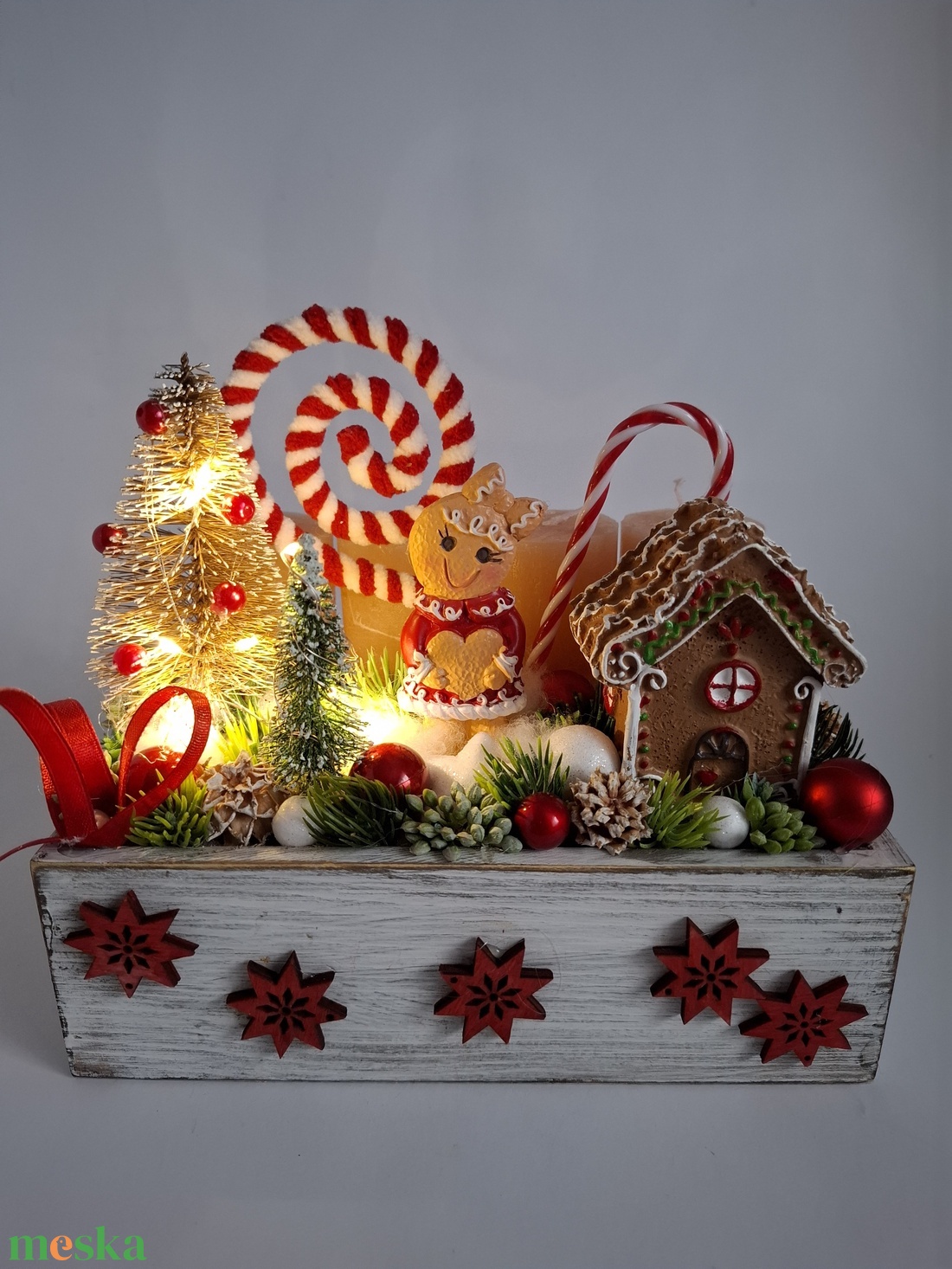 Adventi asztaldísz mézis - karácsony - adventi díszek - adventi asztaldísz - Meska.hu