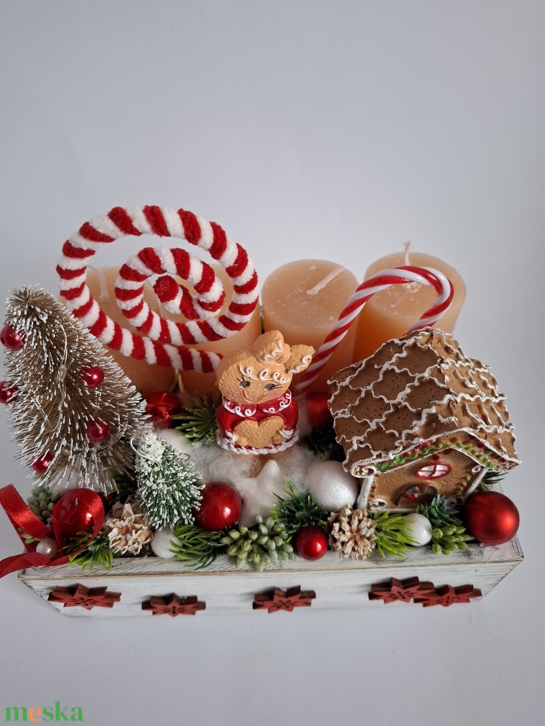 Adventi asztaldísz mézis - karácsony - adventi díszek - adventi asztaldísz - Meska.hu