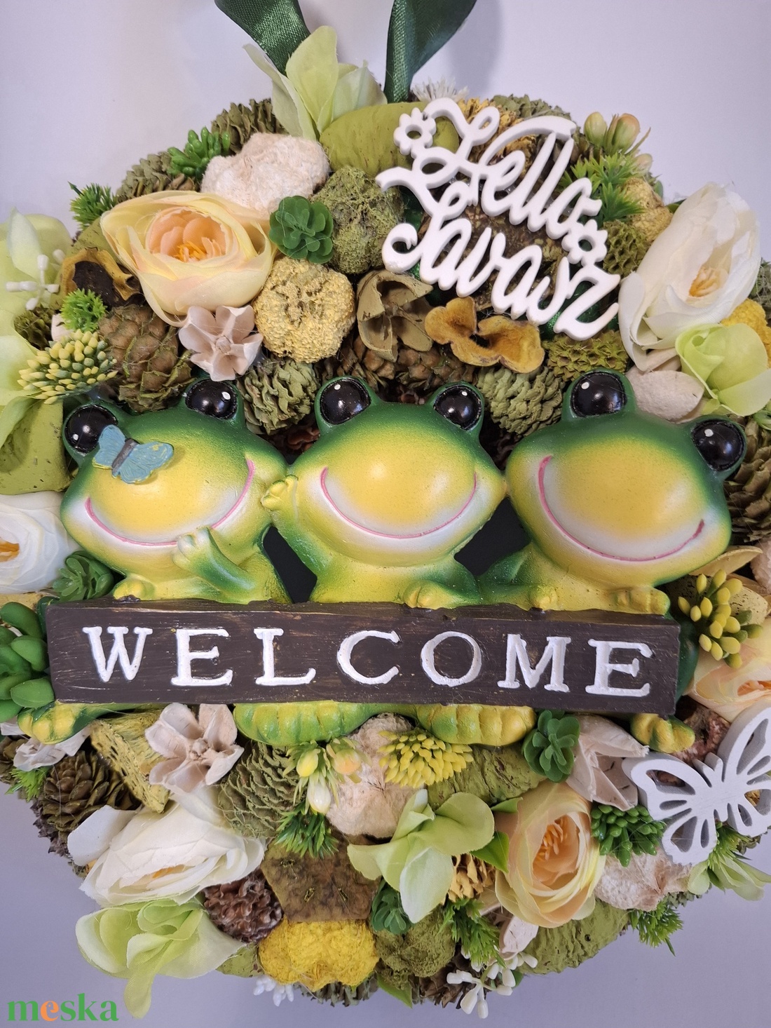 Tavaszi kopogtató welcome - otthon & életmód - dekoráció - ajtó- és ablak dekoráció - ajtódísz & kopogtató - Meska.hu