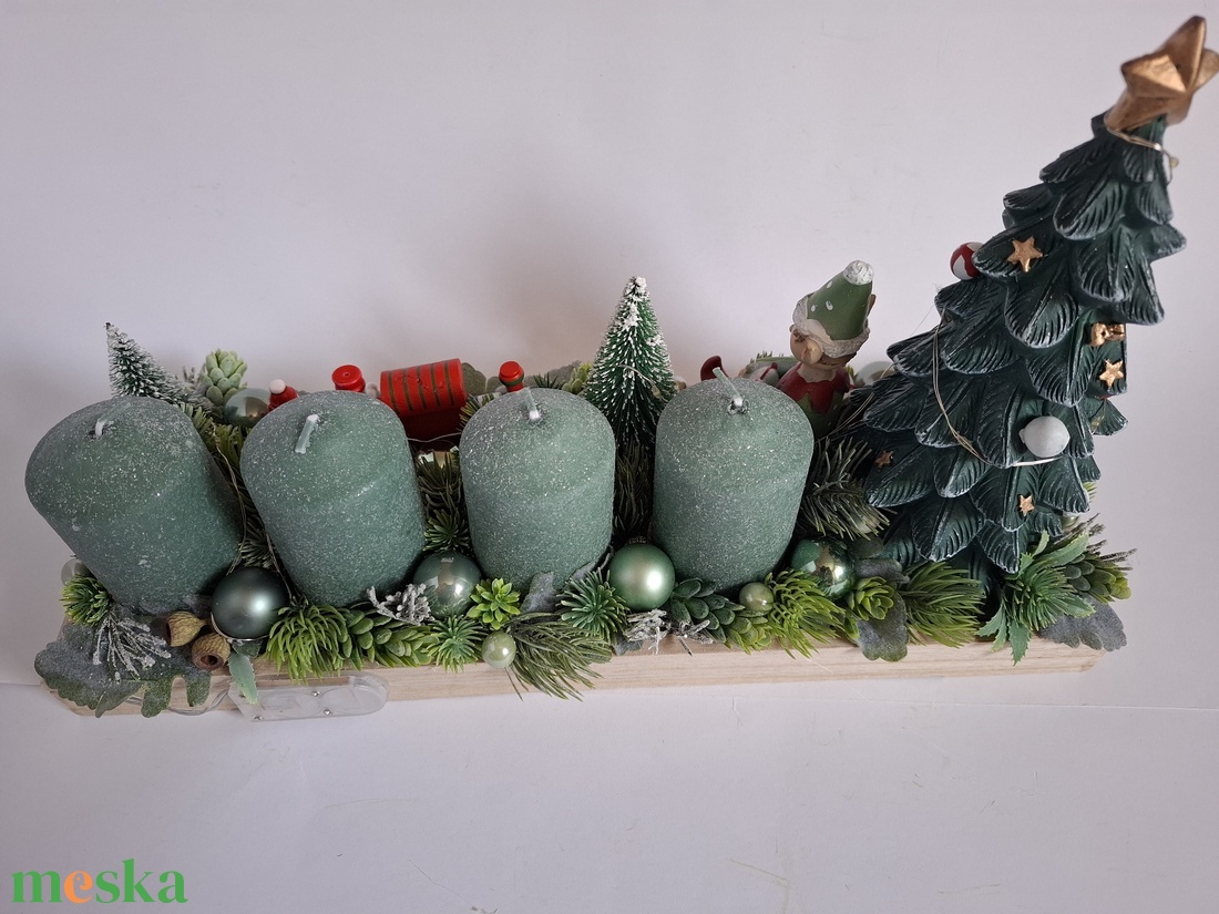 Adventi asztaldísz vonatos - karácsony - adventi díszek - adventi asztaldísz - Meska.hu