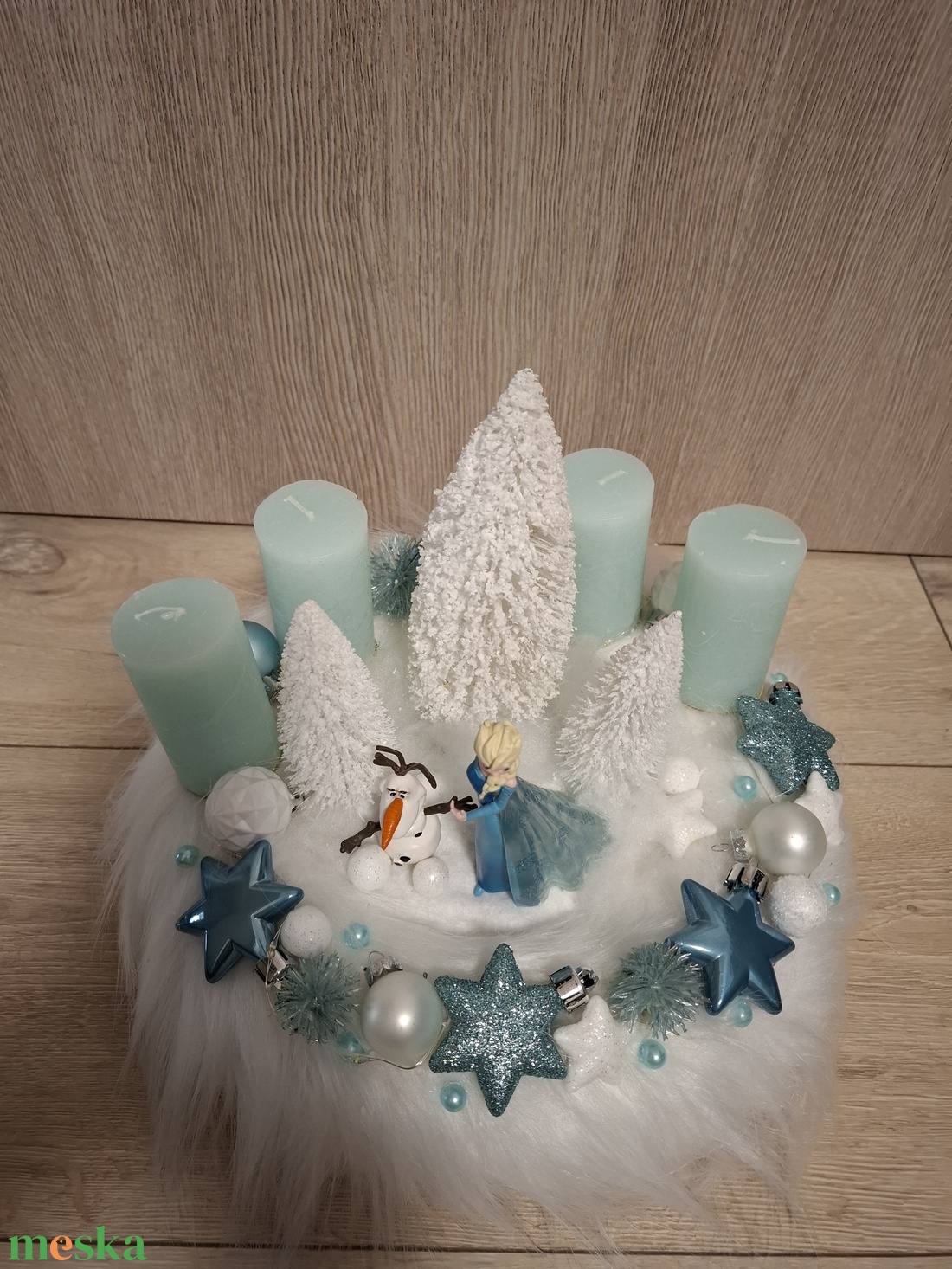Adventi koszorú jégvarázs - karácsony - adventi díszek - adventi koszorú - Meska.hu