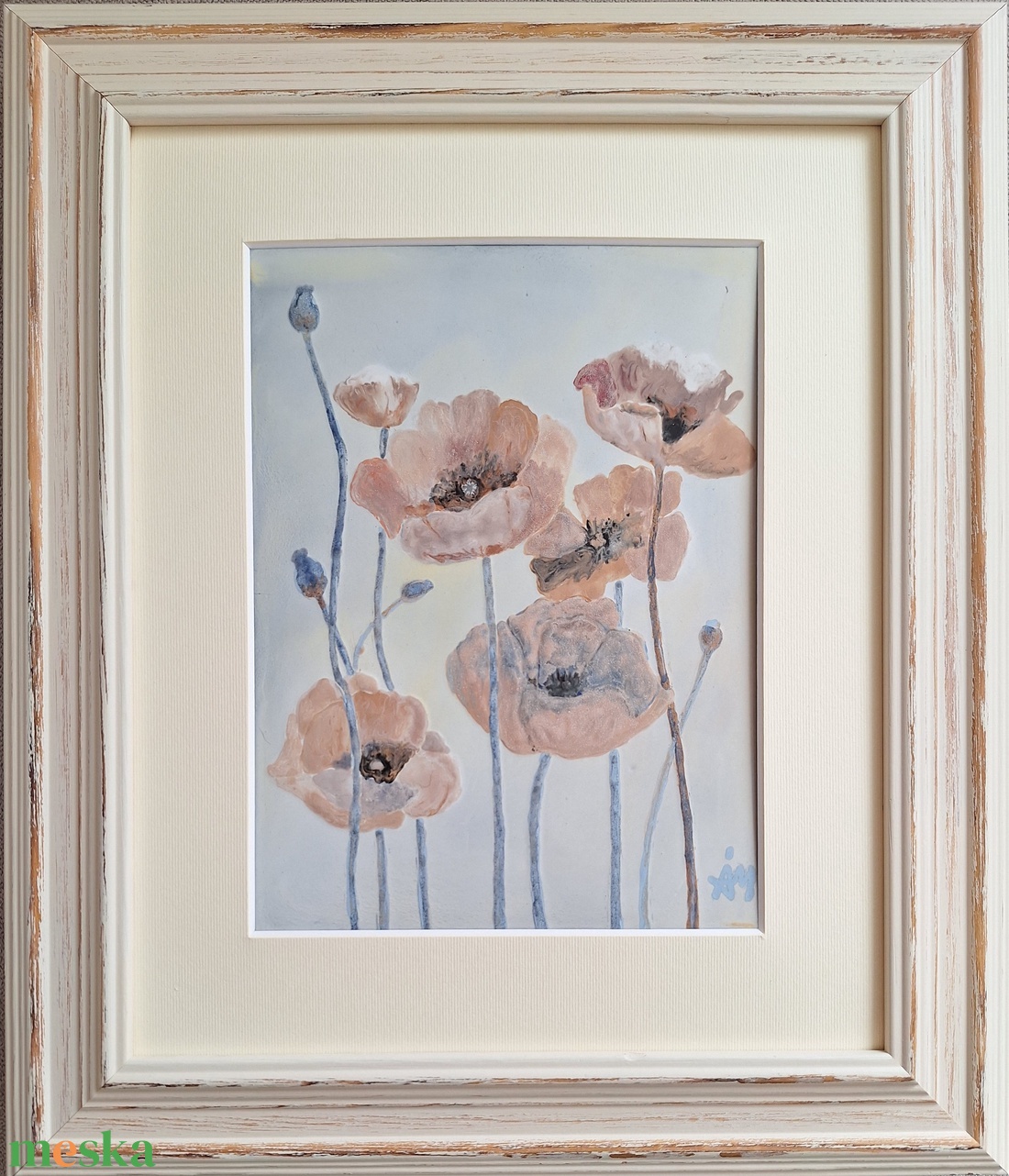 Mákvirágok - művészet - festmény - tűzzománc - Meska.hu