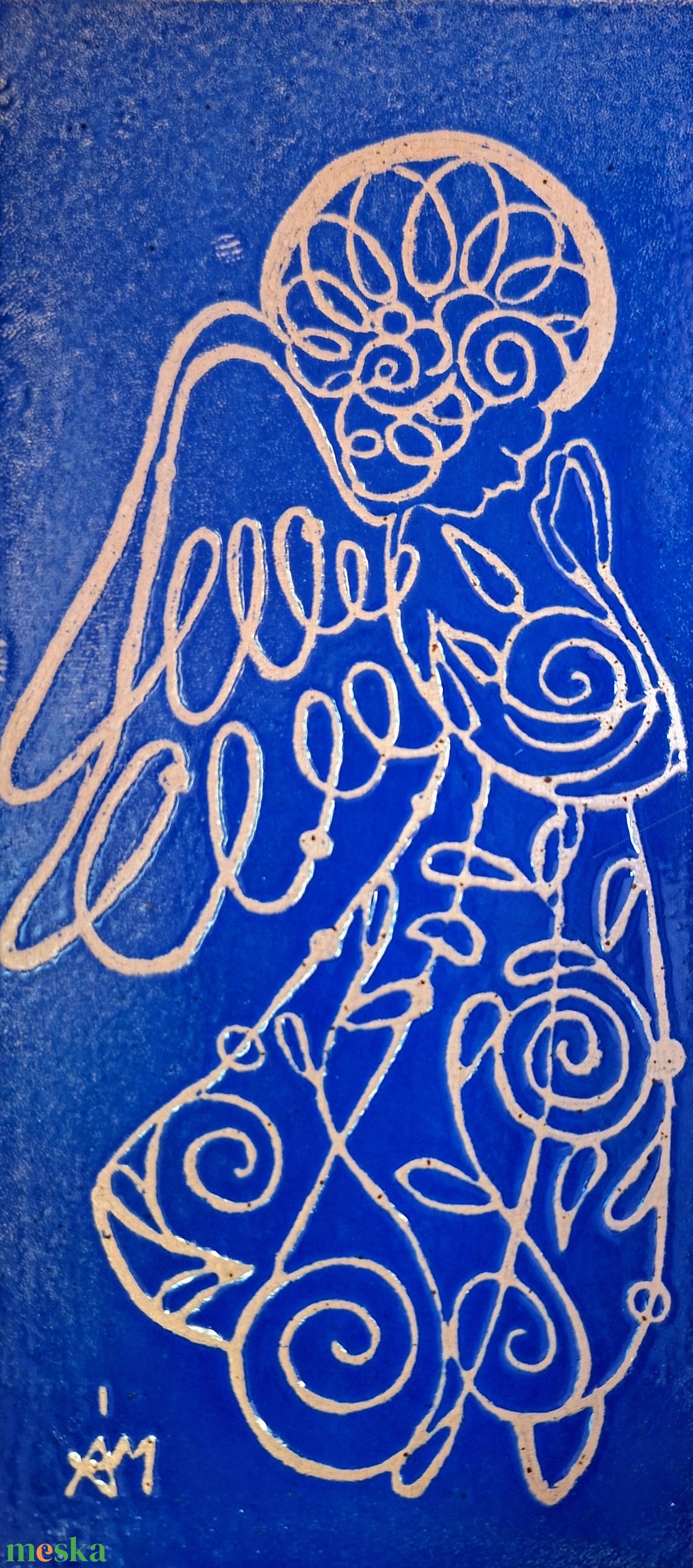 Angyalka - művészet - festmény - tűzzománc - Meska.hu