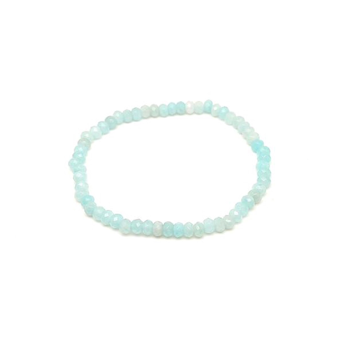 Achát fazettált színezett akvamarin kék korong karkötő 43 mm - ékszer - karkötő - ásványkarkötő - Meska.hu