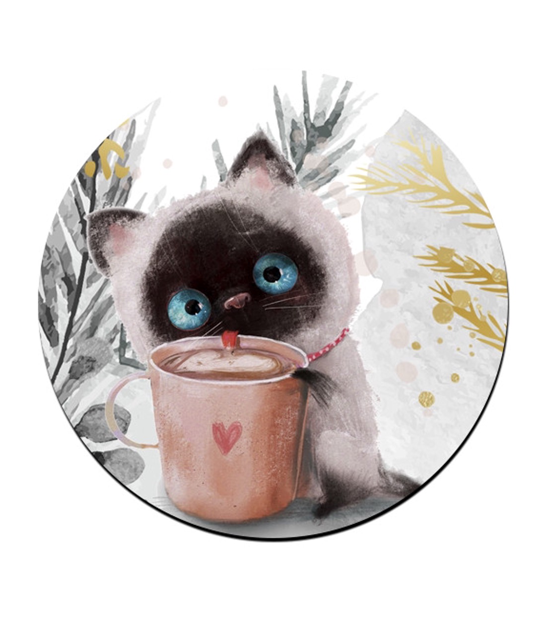 Kávézós cicus mintás bögre alátét -  - Meska.hu