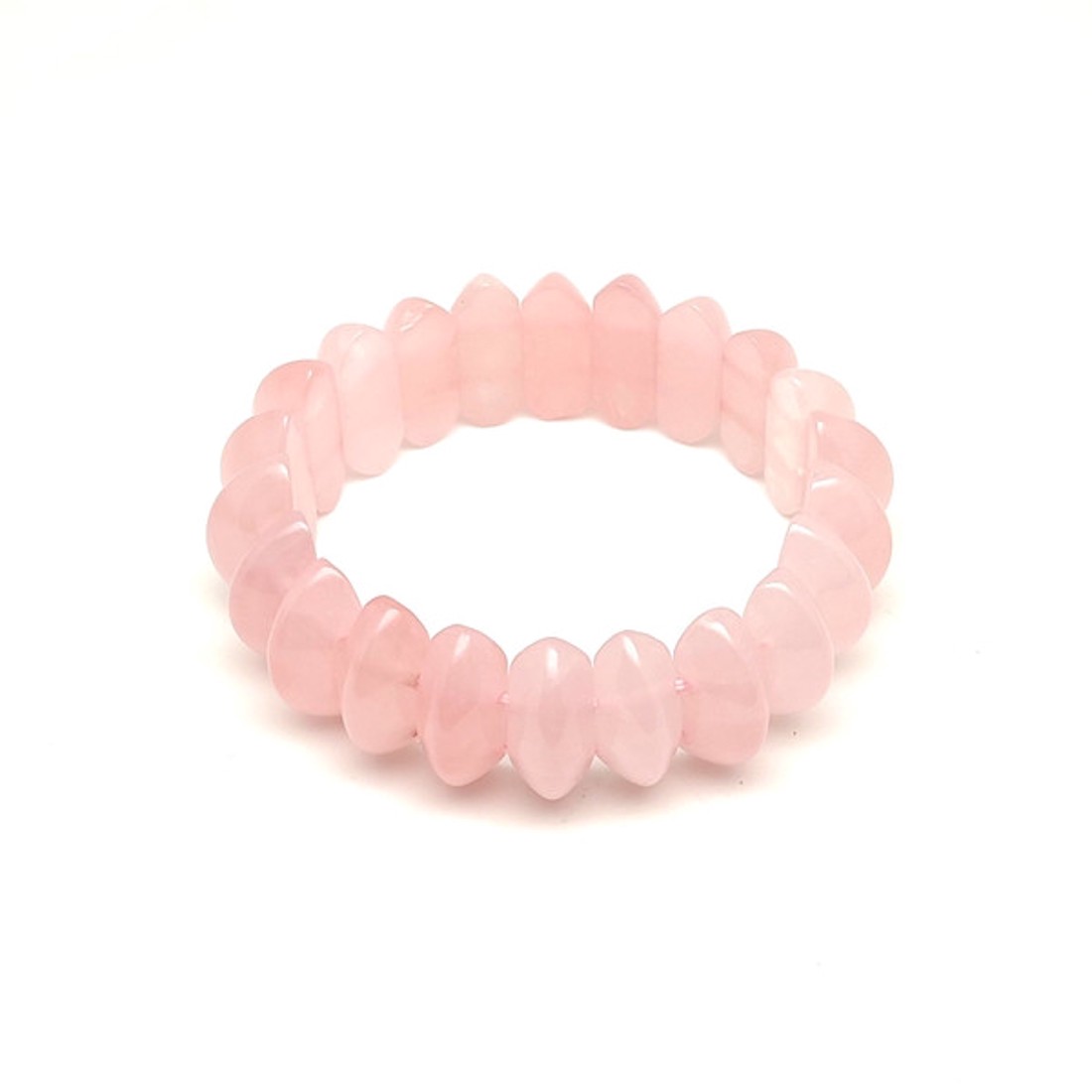 Rózsakvarc felezett korong ásvány karkötő 22�9mm - ékszer - karkötő - ásványkarkötő - Meska.hu