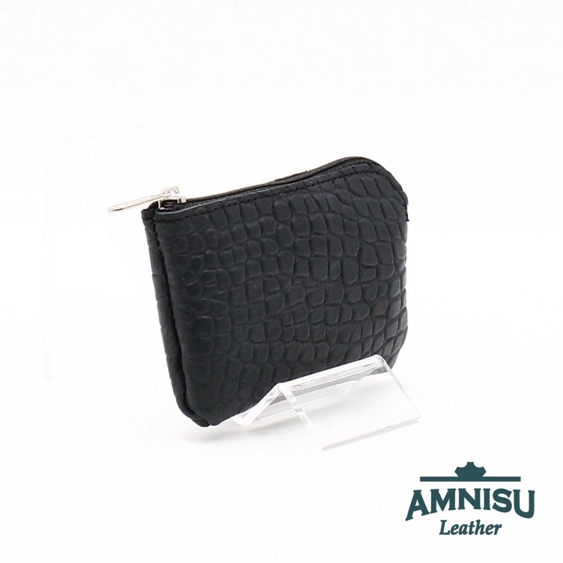 Sötétzöld krokkómintás egy cipzáras kulcstartó A7006 - táska & tok - kulcstartó & táskadísz - kulcstartó - Meska.hu