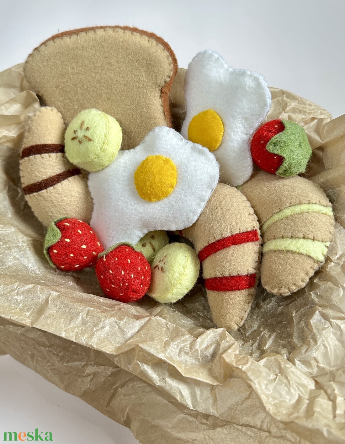 Gyapjú filc reggeli szett 1 - játék & sport - gyerekkonyha - játék ételek - Meska.hu