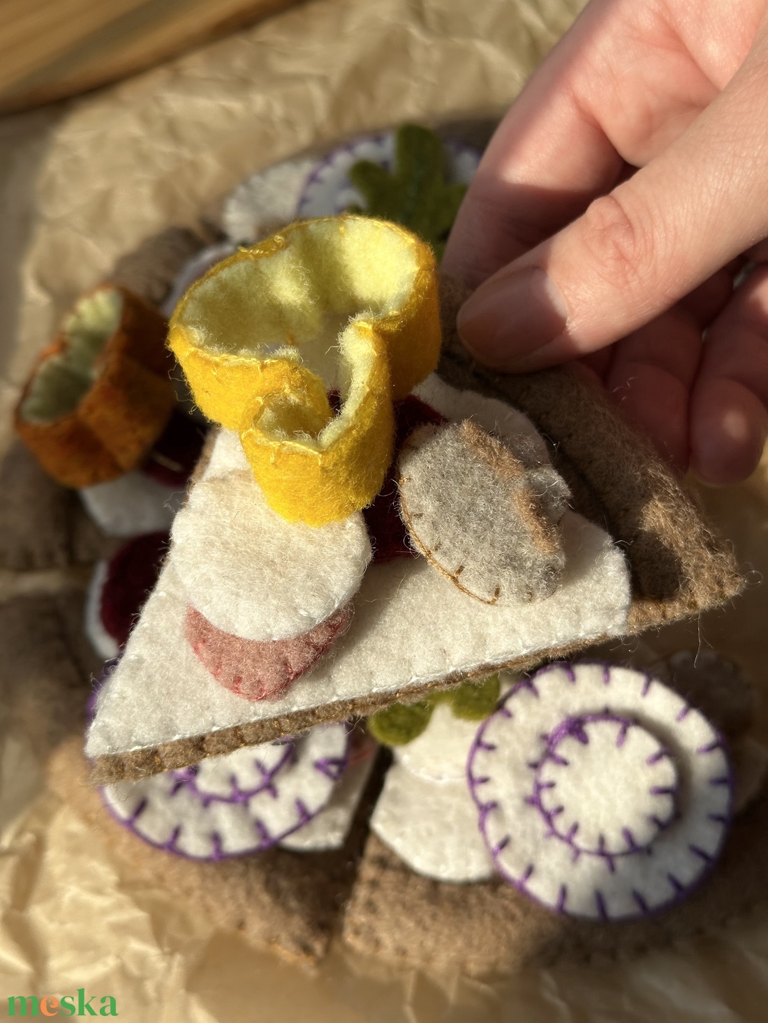 Gyapjúfilc Pizza szett - játék & sport - gyerekkonyha - játék ételek - Meska.hu