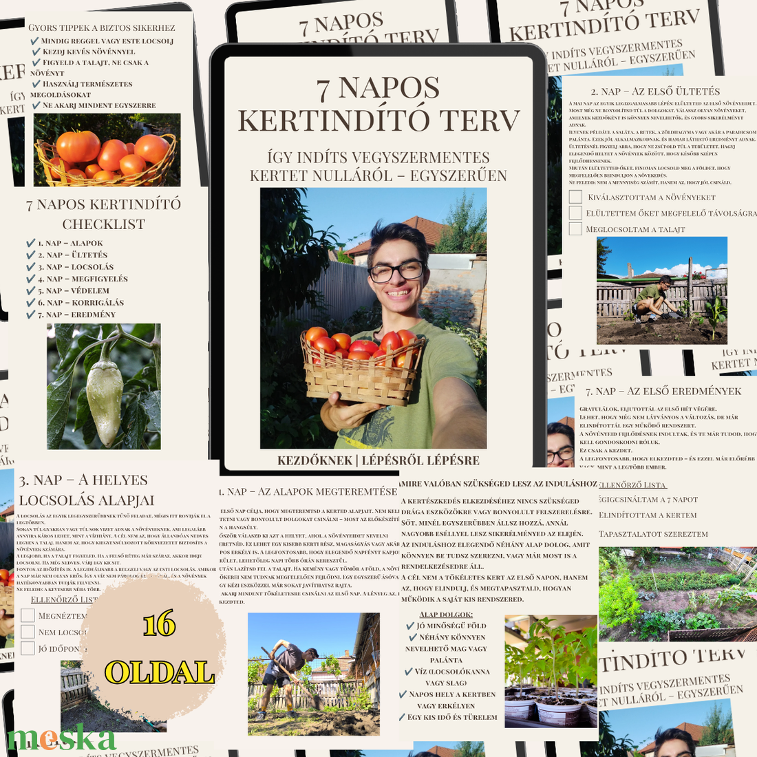 7 napos kertindító terv � Vegyszermentes kert kezdőknek, lépésről lépésre útmutató (PDF) - művészet - grafika & illusztráció - digitális - Meska.hu