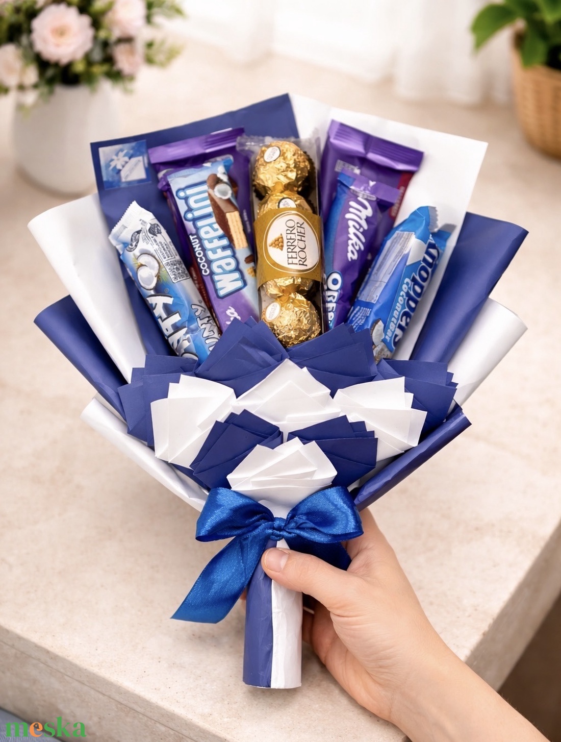 Fiús édességcsokor - élelmiszer - édesség - kézműves csokoládé - Meska.hu