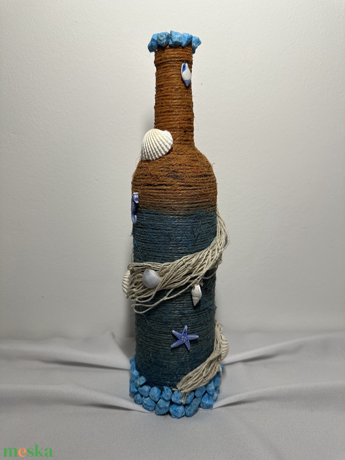 Dekorált palack (nyár) - otthon & életmód - dekoráció - dísztárgy - Meska.hu