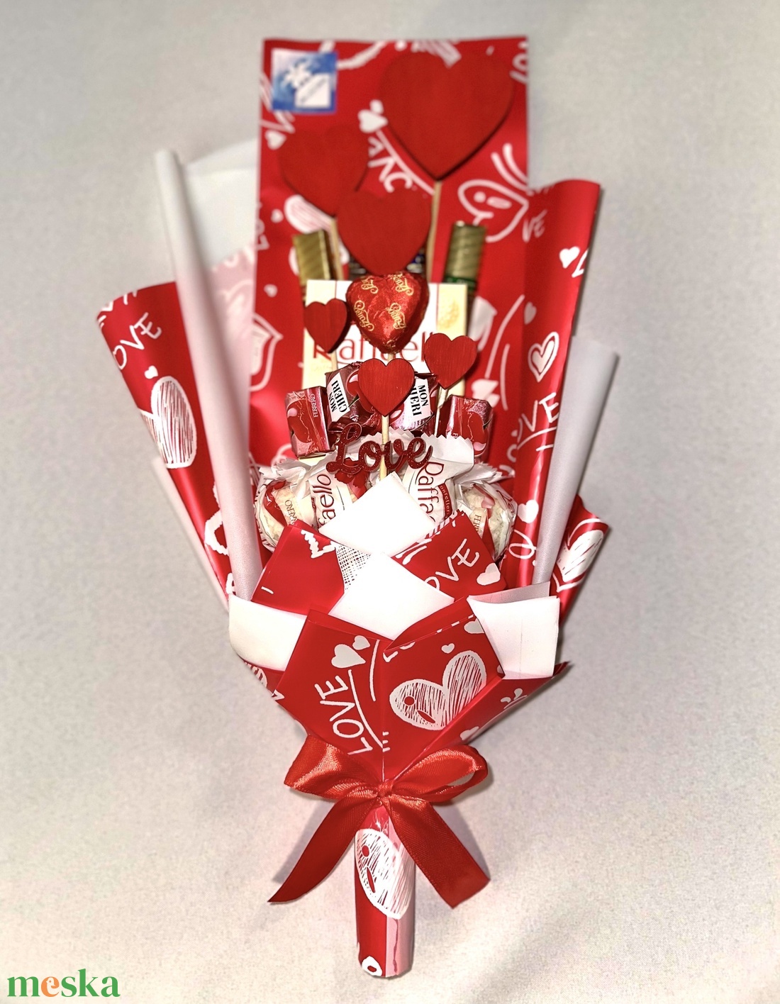 Valentin-napi édességcsokor - élelmiszer - édesség - kézműves csokoládé - Meska.hu