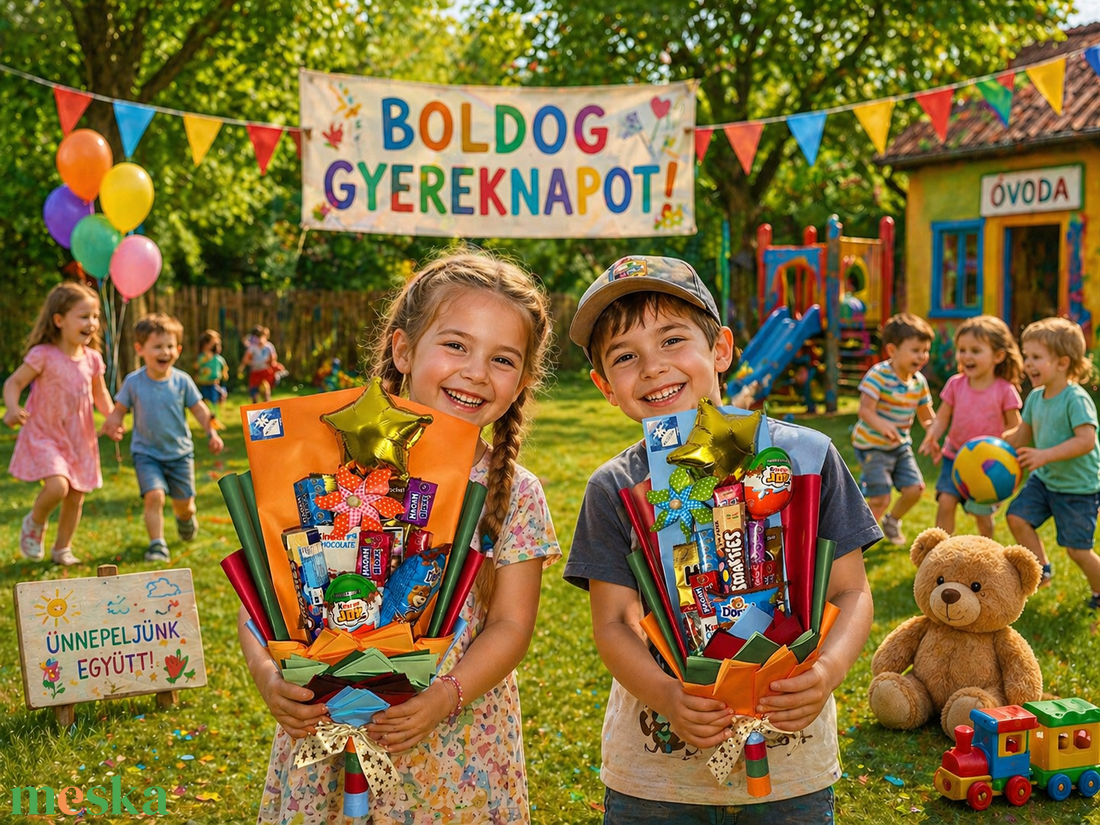 Gyerek édességcsokor - otthon & életmód - virágdekoráció - virágok - virágcsokor - Meska.hu