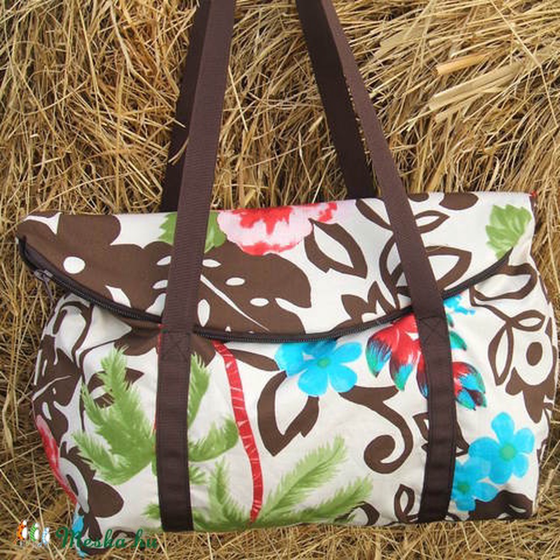 Flamingó virág  egyterű nagy váll táska -  - Meska.hu