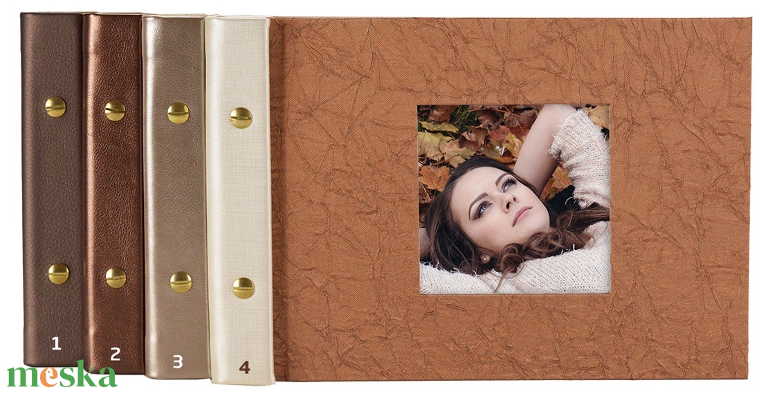 Gyűrt vörösréz FOTÓALBUM ablakos borítóval - otthon & életmód - papír, írószer - album & fotóalbum - Meska.hu