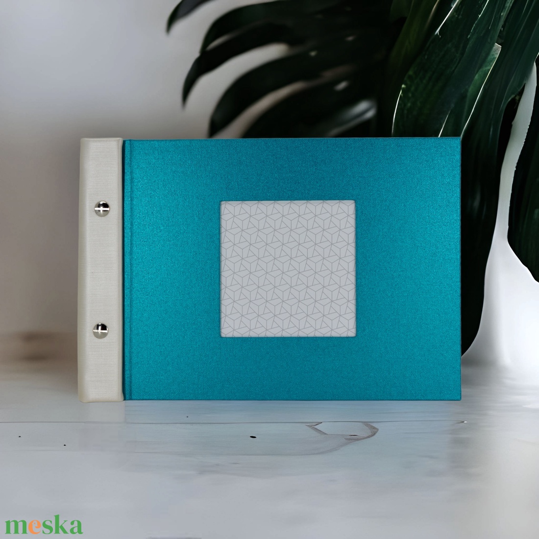 Türkiz FOTÓALBUM ablakos borítóval - otthon & életmód - papír, írószer - album & fotóalbum - Meska.hu