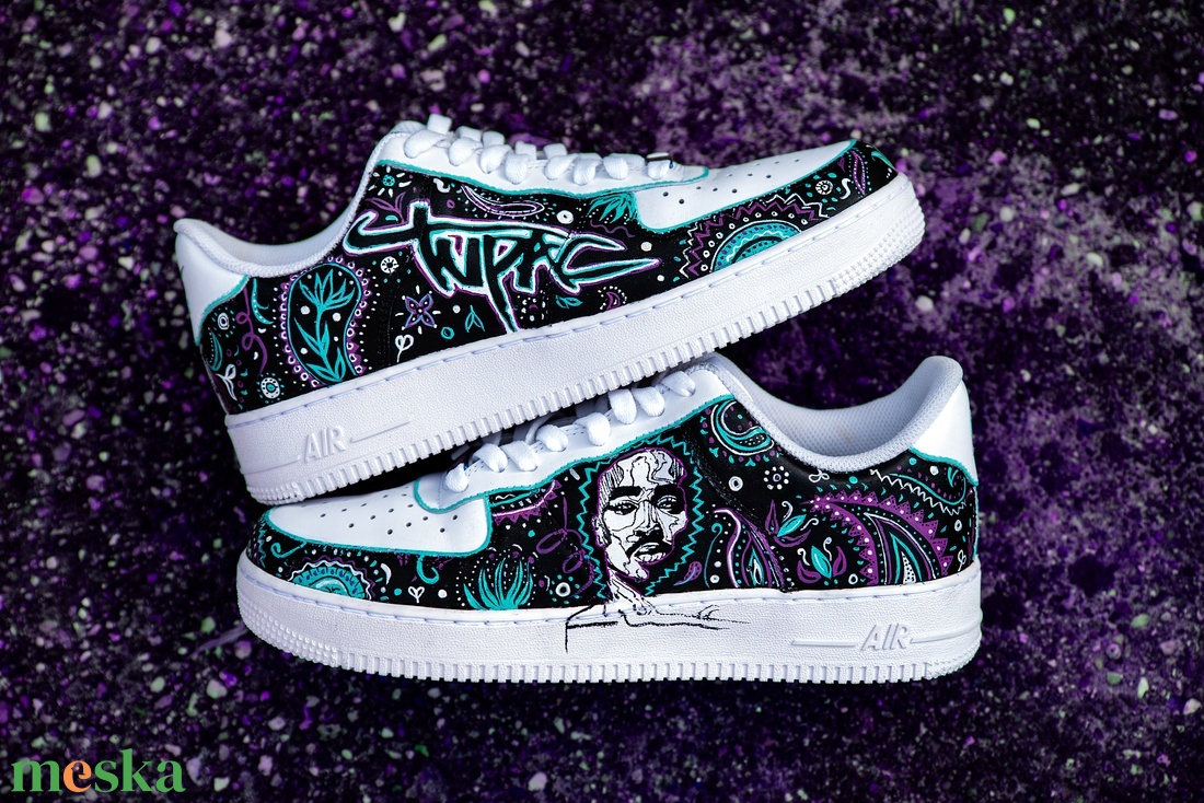 2pac inspirálta bandana custom shoes - ruha & divat - cipő & papucs - cipő, szandál - Meska.hu