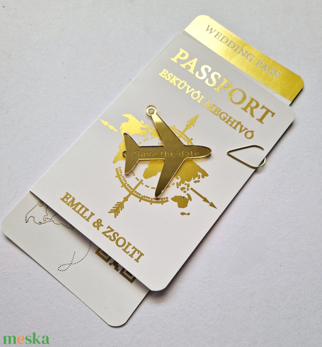 Aranyozott Passport esküvői meghívó - esküvő - meghívó & kártya - meghívó - Meska.hu
