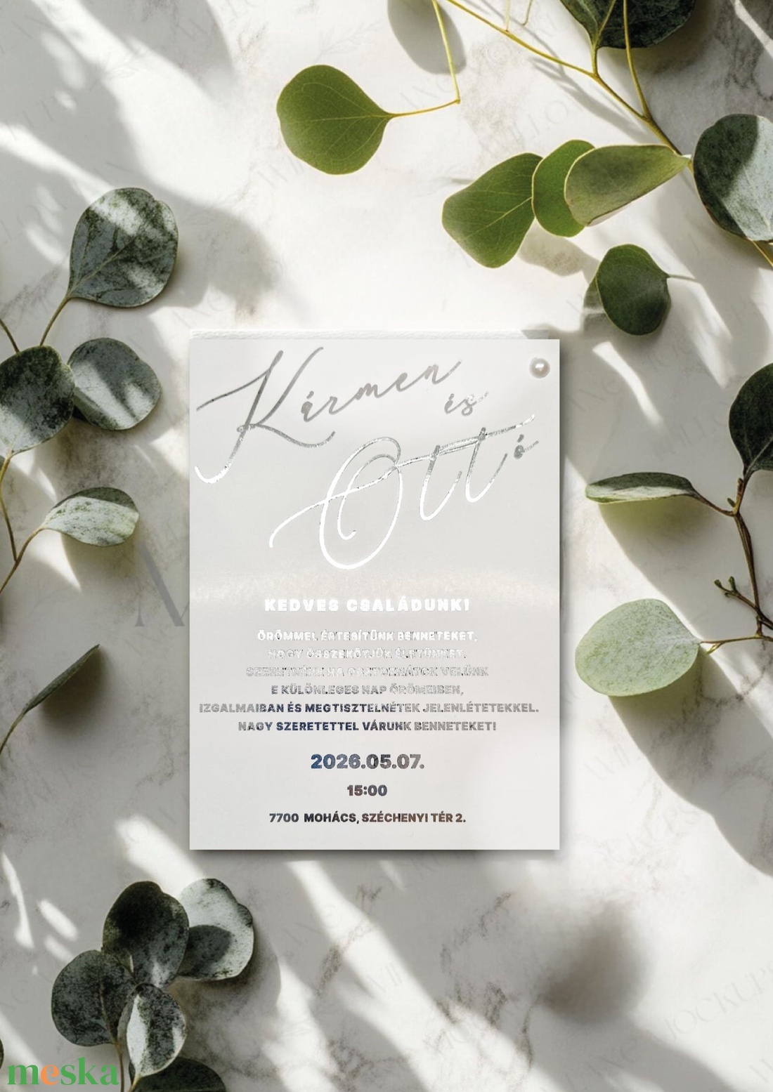 Esküvői meghívó valódi eukaliptusz ággal - esküvő - meghívó & kártya - esküvői pecsét, bélyegző - esküvői viasz pecsét - Meska.hu