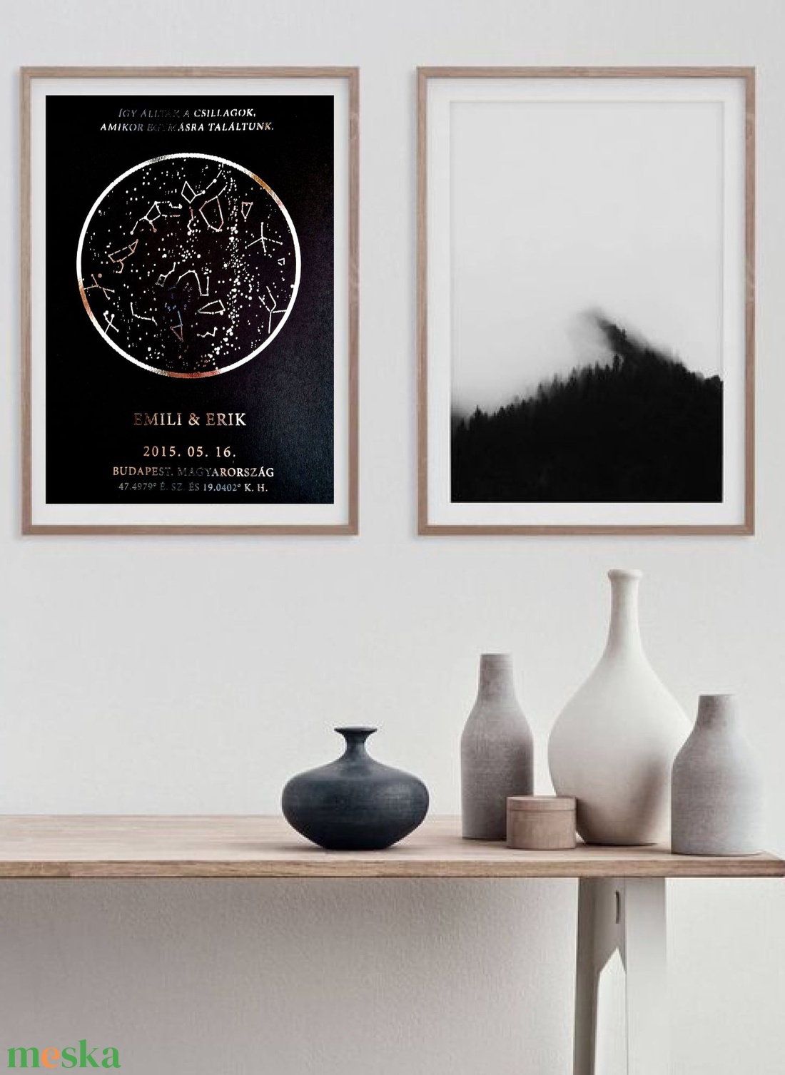 Valentin-napi ajándék, Aranyozott csillagtérkép - otthon & életmód - dekoráció - kép & falikép - poszter - Meska.hu