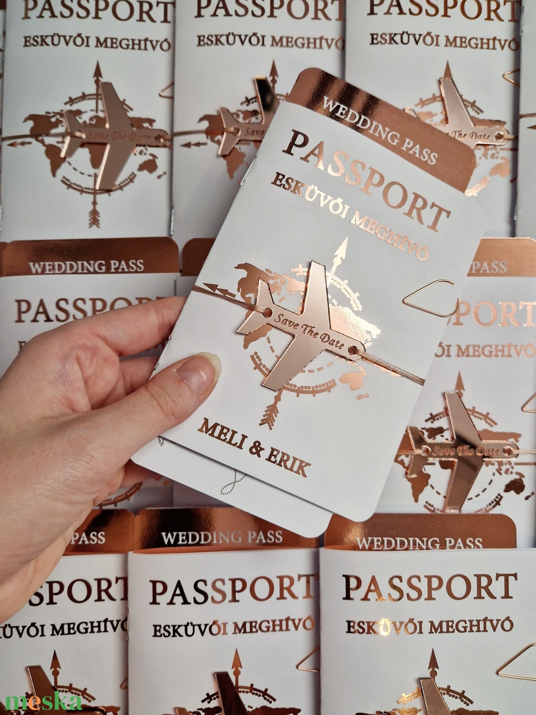 Aranyozott Passport esküvői meghívó - esküvő - meghívó & kártya - meghívó - Meska.hu