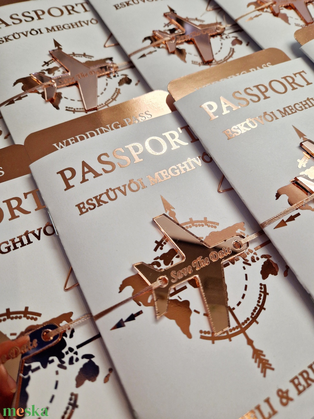 Aranyozott Passport esküvői meghívó - esküvő - meghívó & kártya - meghívó - Meska.hu