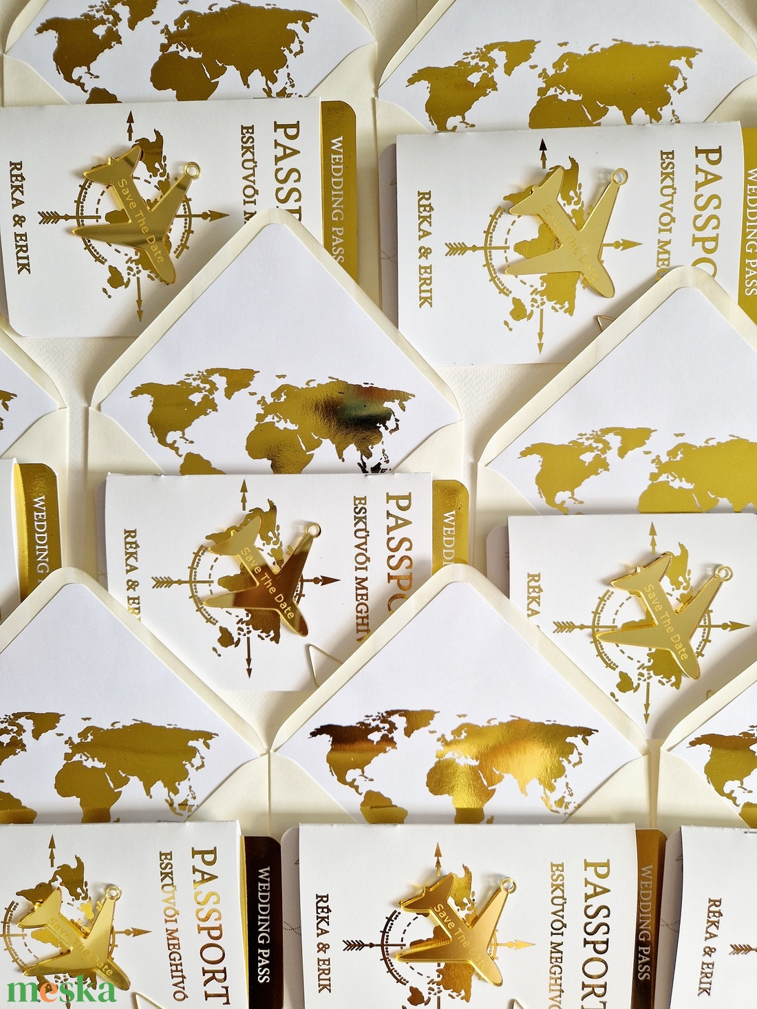 Aranyozott Passport esküvői meghívó - esküvő - meghívó & kártya - meghívó - Meska.hu