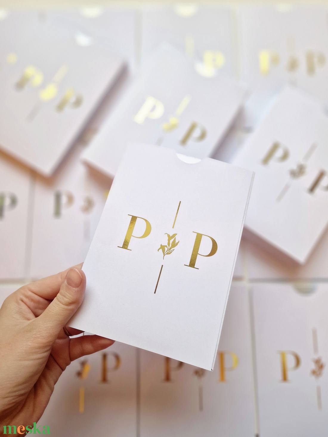 ESKÜVŐI MEGHÍVÓ, ARANY PLEXI - esküvő - meghívó & kártya - menü - Meska.hu