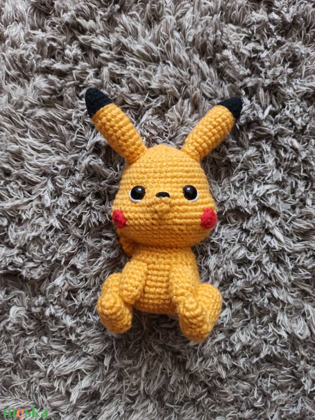 Horgolt Pikachu - karácsony - karácsonyi lakásdekoráció - karácsonyi manók, figurák - Meska.hu