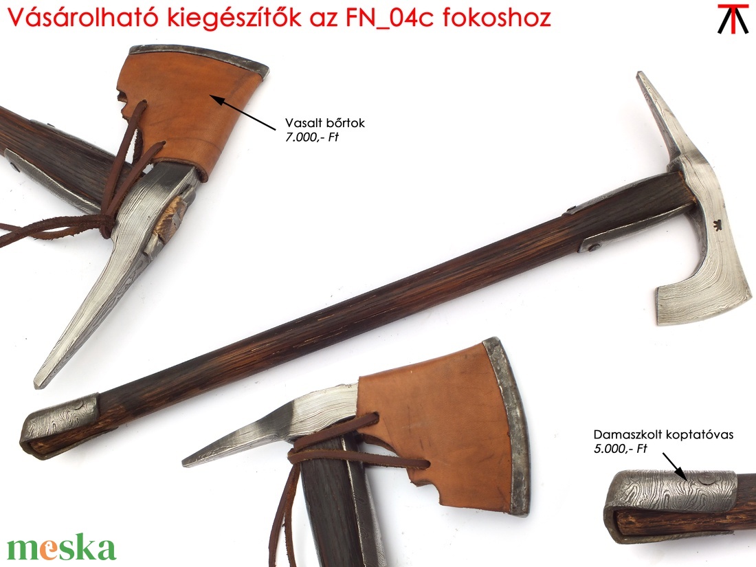 Nyelezett damaszkolt szakállas székely fokos, rövid, égetett és olajozott tölgyfa nyéllel, [FN_03c] - művészet - festmény - olajfestmény - Meska.hu