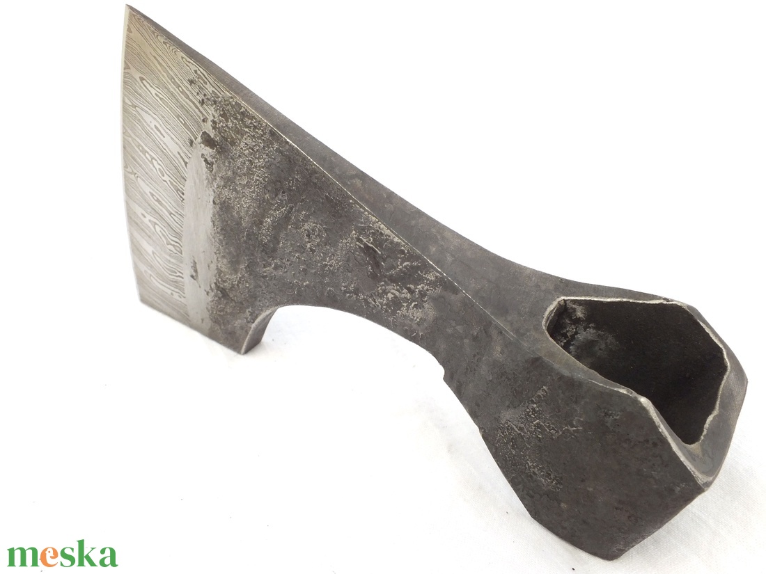 Kovácsolt acél viking szakállas balta damaszkolt éllel, [F_07b] - otthon & életmód - konyhafelszerelés, tálalás - sütés, főzés - kés & késtartó - Meska.hu
