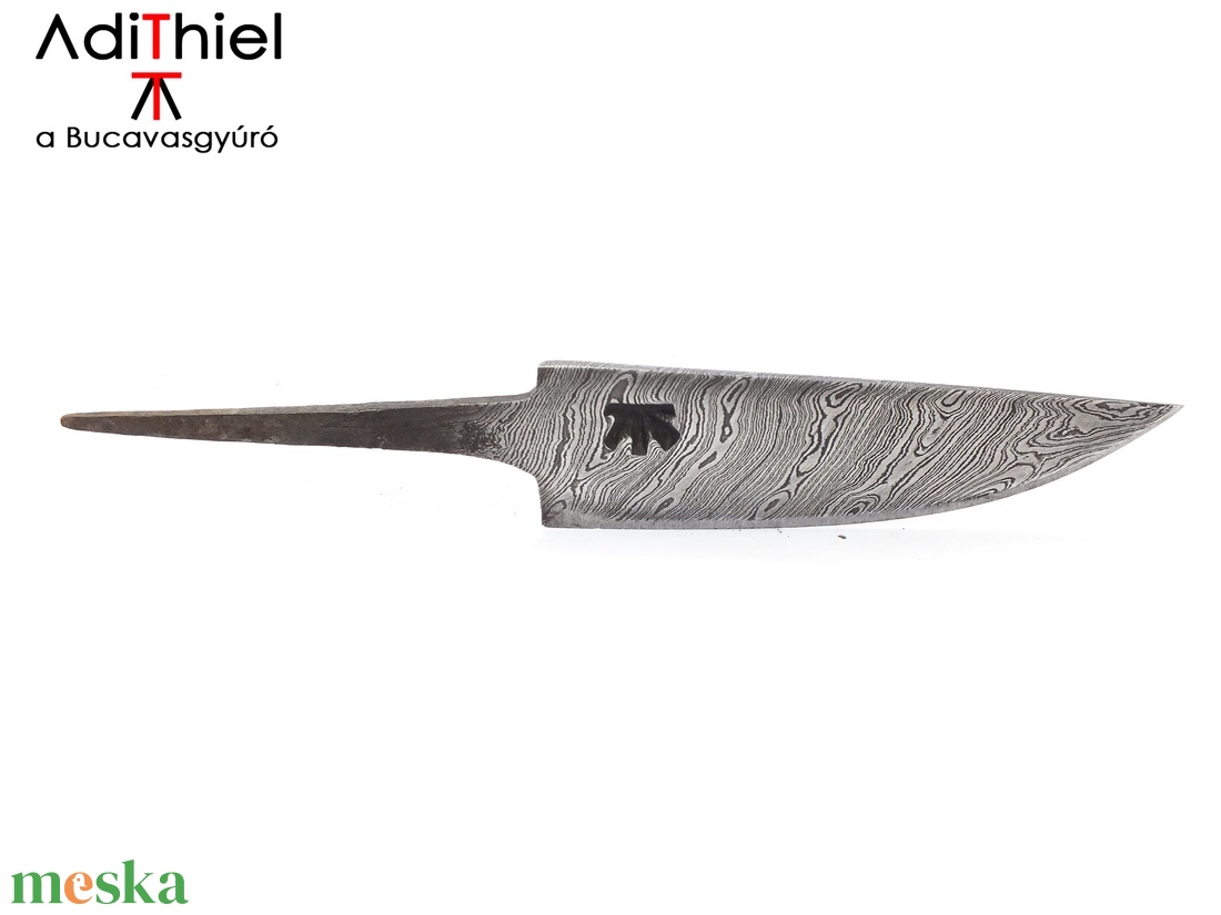 Damaszkolt markolattüskés kés csavart damaszk pengéve, [K_02a] - otthon & lakás - konyhafelszerelés, tálalás - sütés, főzés - kés & késtartó - Meska.hu
