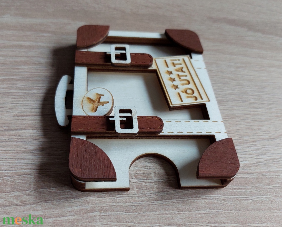 Pénzátadó / ajándékkártya tartó - bőrönd - otthon & életmód - papír, írószer - ajándékozás kellékei - pénzátadó doboz - Meska.hu