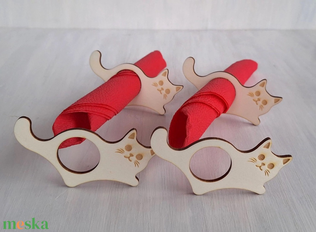 Cicás fa szalvétagyűrű szett - otthon & életmód - konyhafelszerelés, tálalás - tálalás - szalvétatartó, szalvétagyűrű - Meska.hu