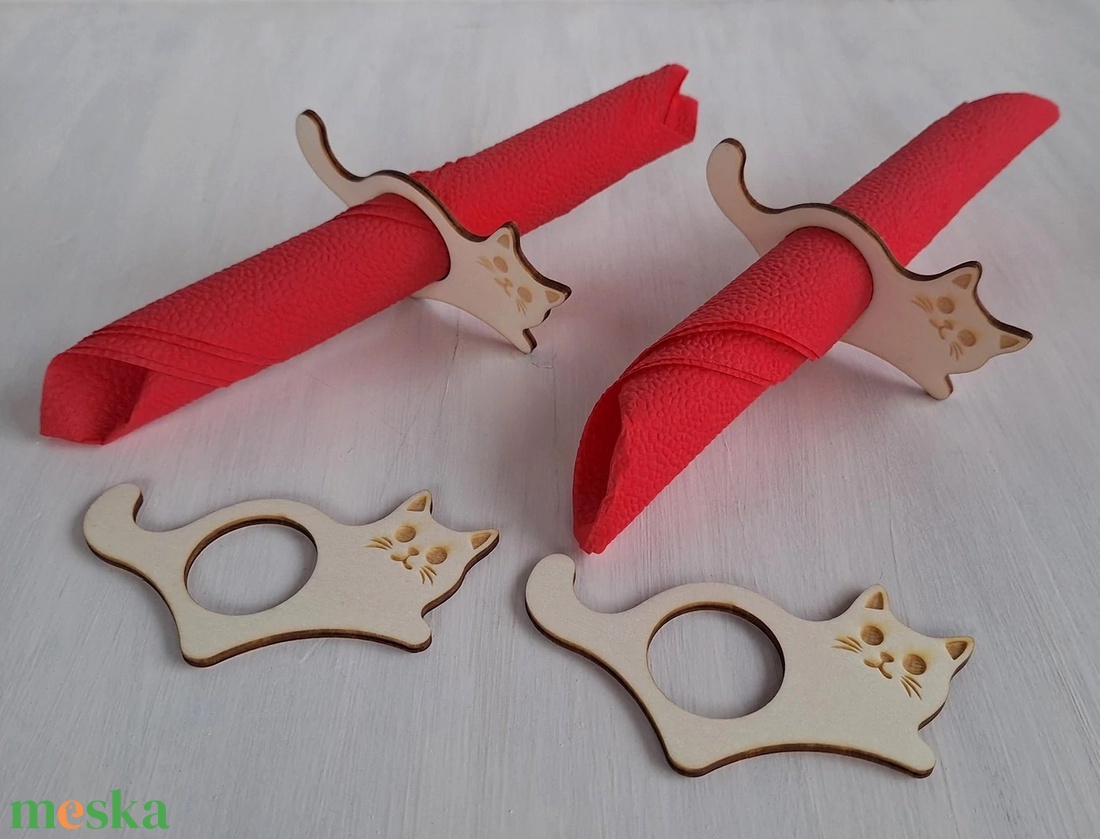 Cicás fa szalvétagyűrű szett - otthon & életmód - konyhafelszerelés, tálalás - tálalás - szalvétatartó, szalvétagyűrű - Meska.hu