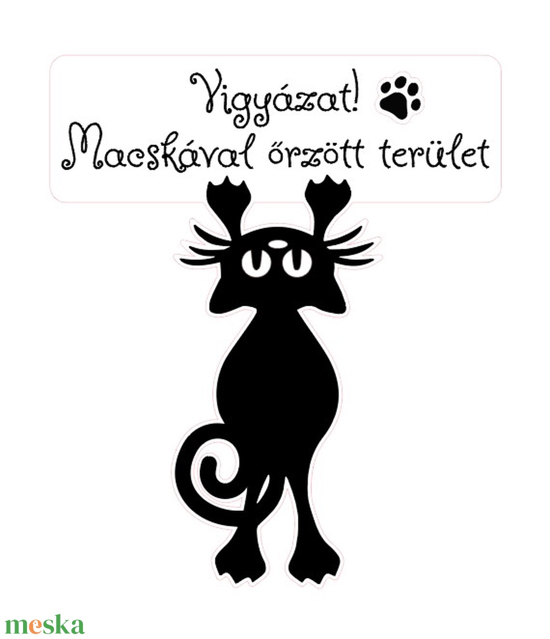 Ajtódísz - Macskával őrzött terület - otthon & életmód - dekoráció - ajtó- és ablak dekoráció - ajtótábla - Meska.hu