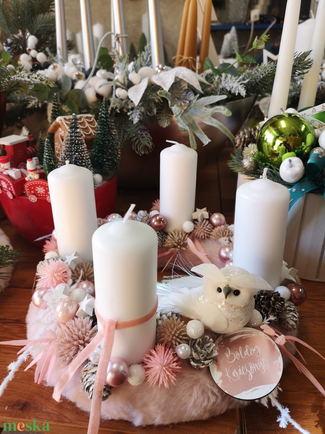  asztaldísz - karácsony - adventi díszek - adventi asztaldísz - Meska.hu