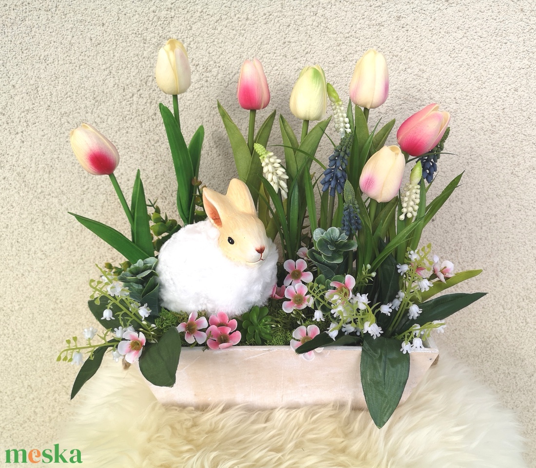  asztaldísz - ünnepi díszek, dekorációk - húsvéti díszek és dekorációk - húsvéti virágos díszek - Meska.hu