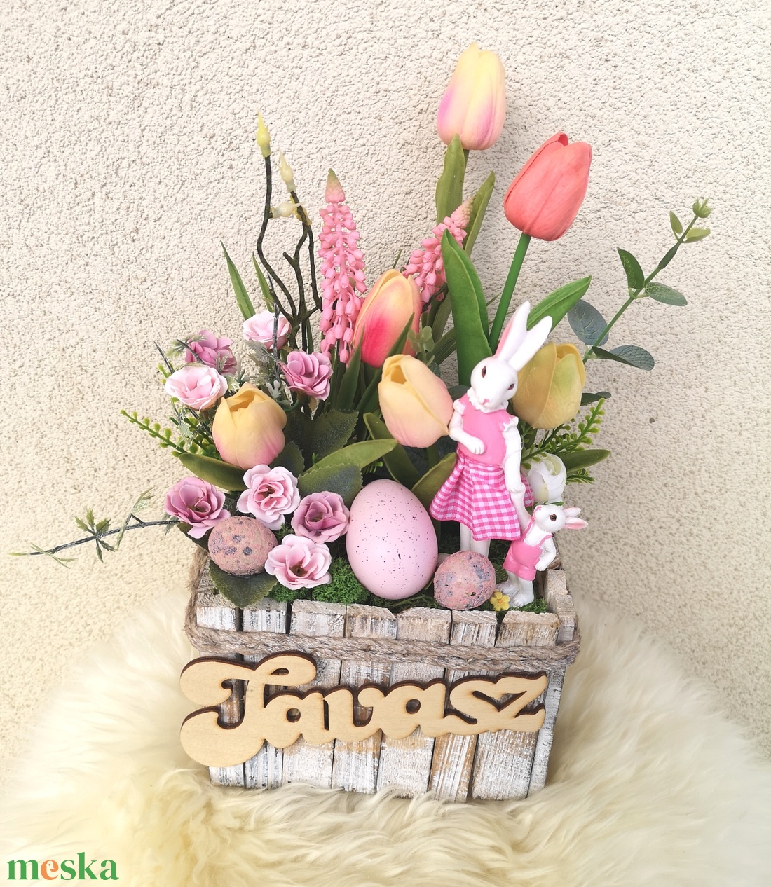  asztaldísz - ünnepi díszek, dekorációk - húsvéti díszek és dekorációk - húsvéti virágos díszek - Meska.hu