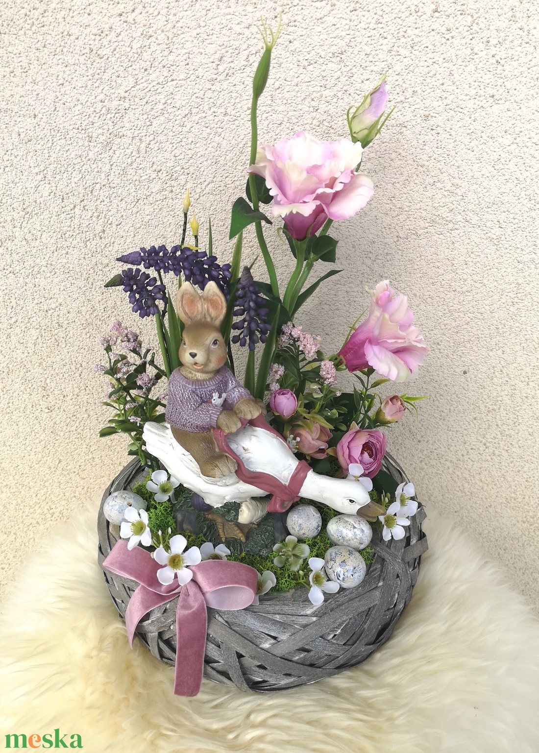  asztaldísz - ünnepi díszek, dekorációk - húsvéti díszek és dekorációk - húsvéti virágos díszek - Meska.hu