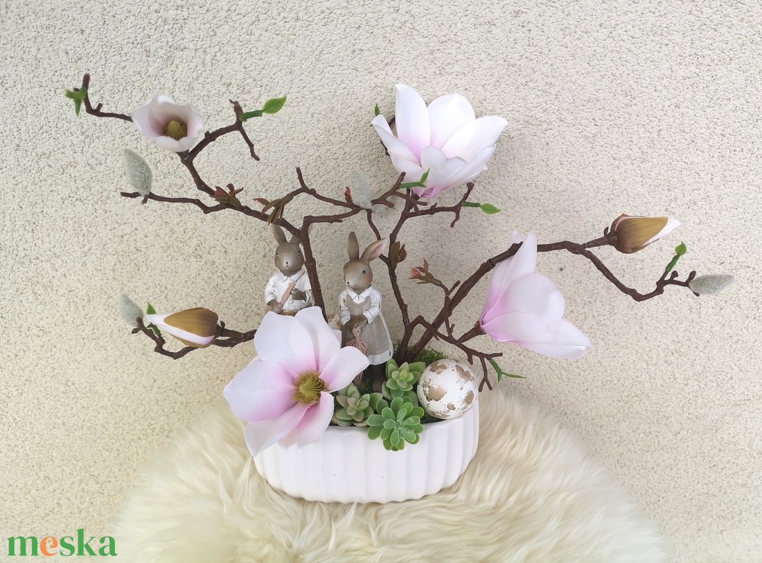 Magnólia asztaldísz - otthon & életmód - virágdekoráció - virágdíszek - asztali virágdísz - Meska.hu
