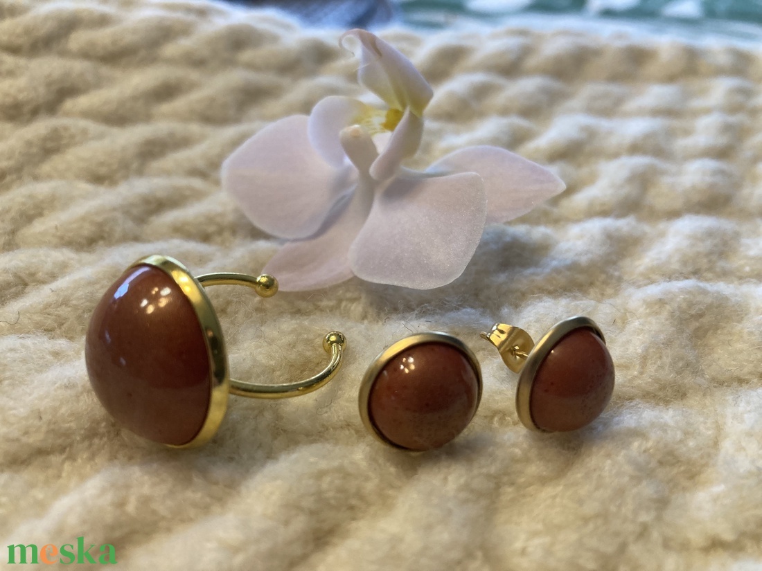 Téglavörös szett - ékszer - ékszerszett - Meska.hu